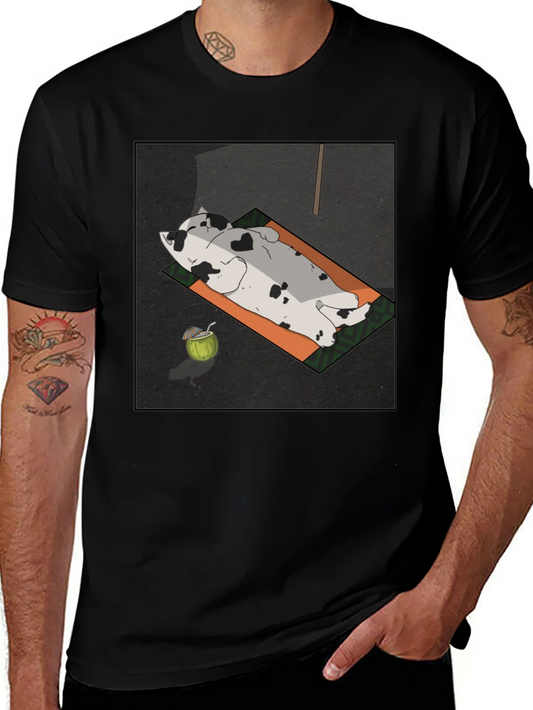 Rebbecca Chill Cat Tee: Sunbathing Style