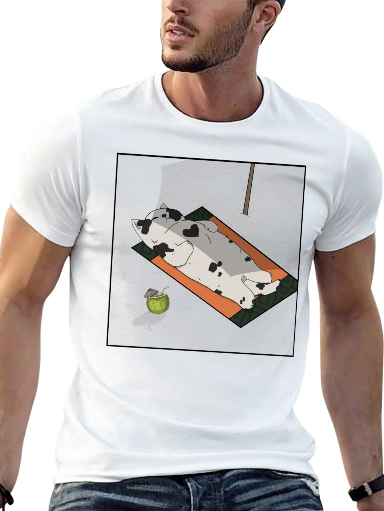 Rebbecca Chill Cat Tee: Sunbathing Style