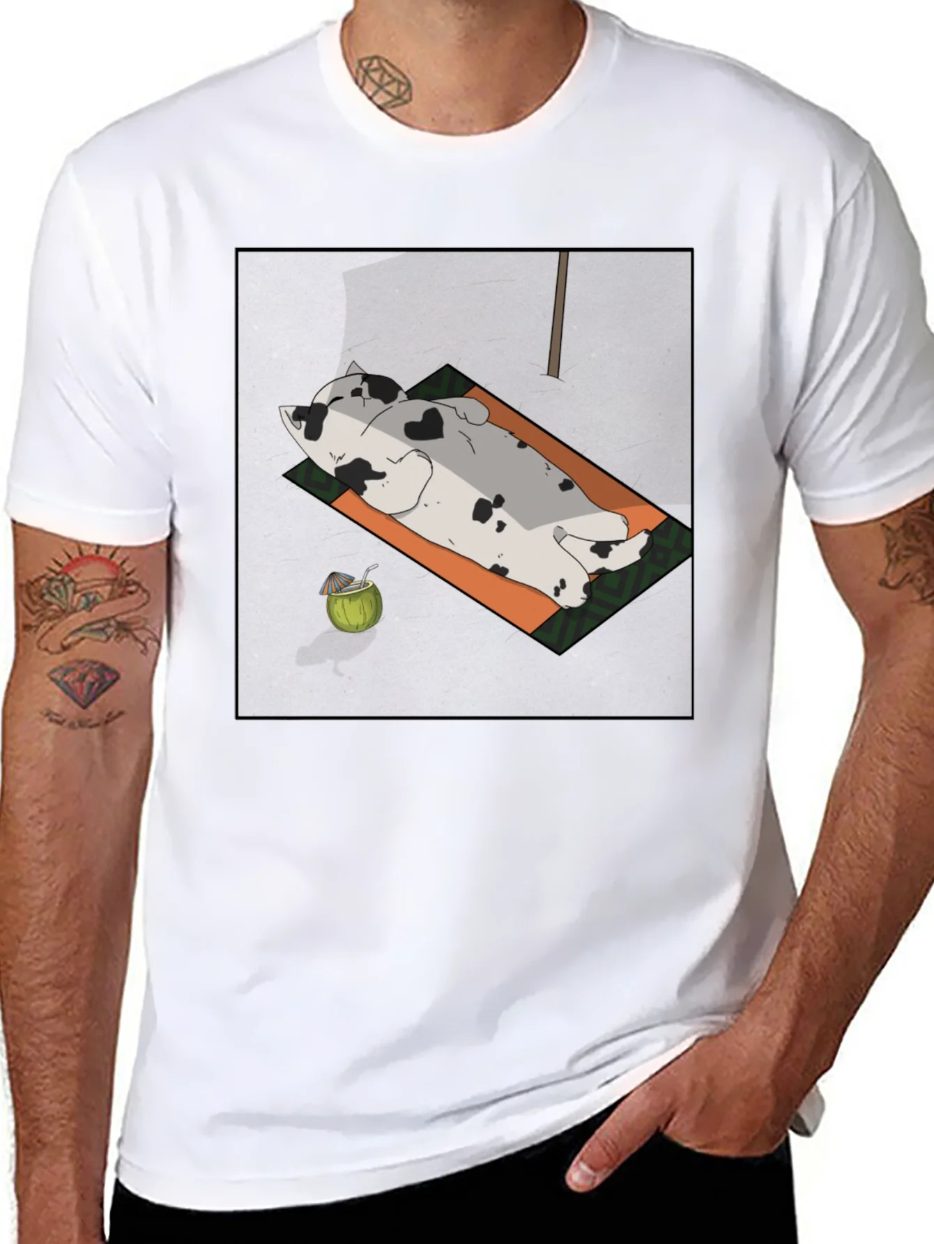 Rebbecca Chill Cat Tee: Sunbathing Style