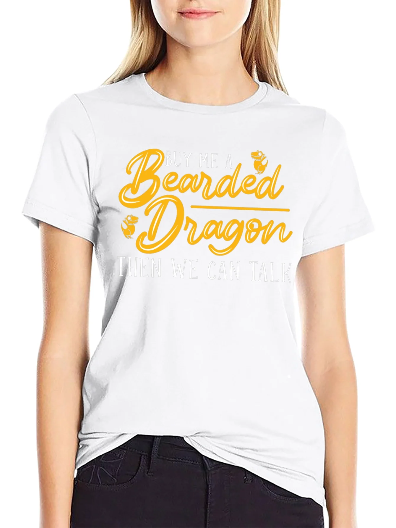 Camiseta Negra con Dise?o de Drag¨®n Barbudo