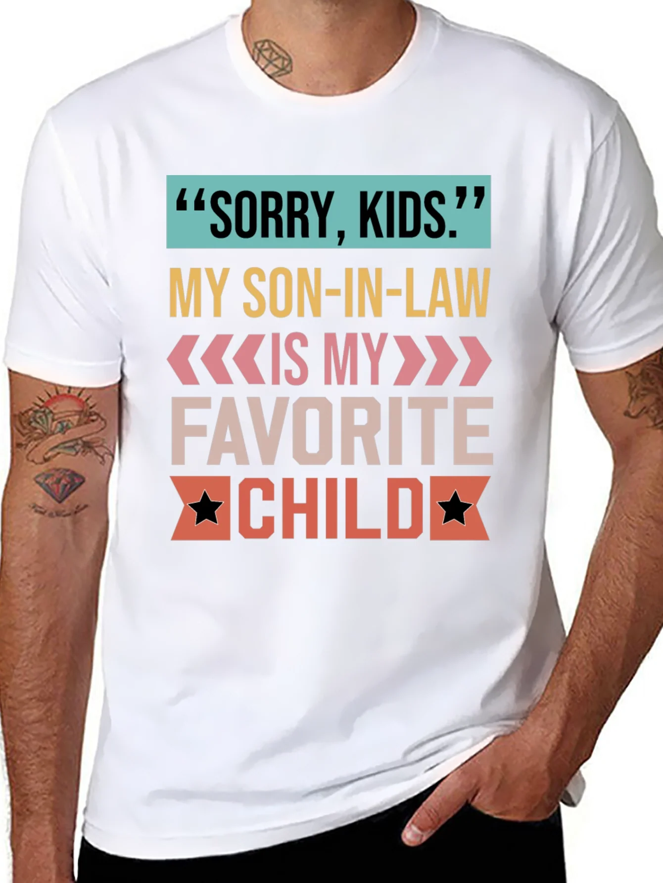Camiseta Sorry Kids para suegro orgulloso
