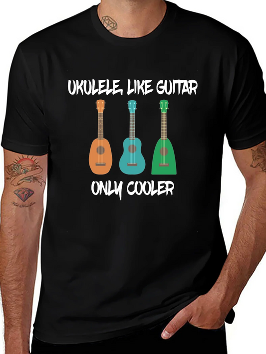 Rebbecca Ukulele Like Guitar Mens Black Graphic T-Shirt