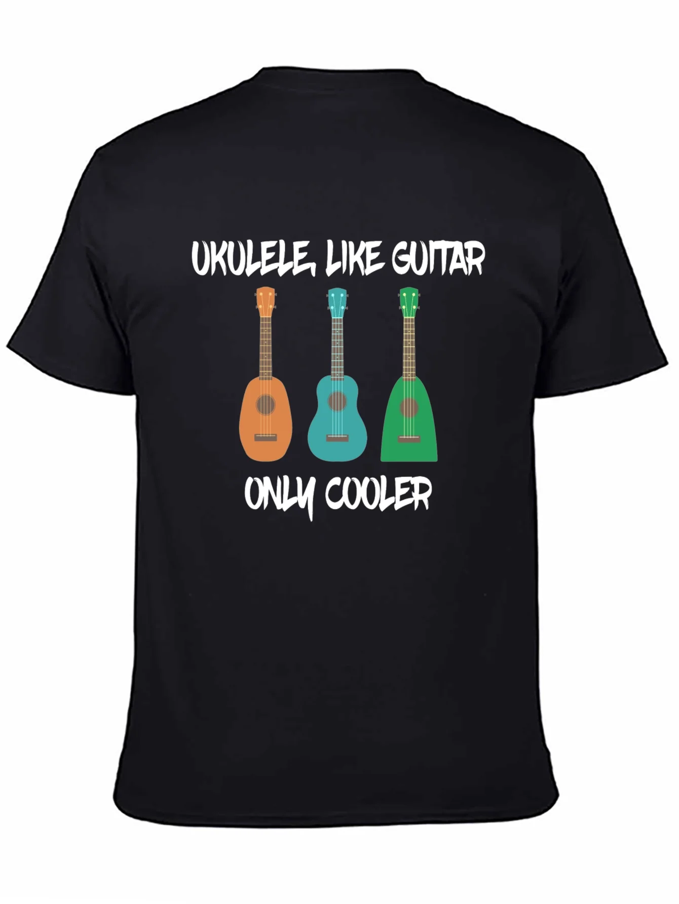Rebbecca Ukulele Like Guitar Mens Black Graphic T-Shirt