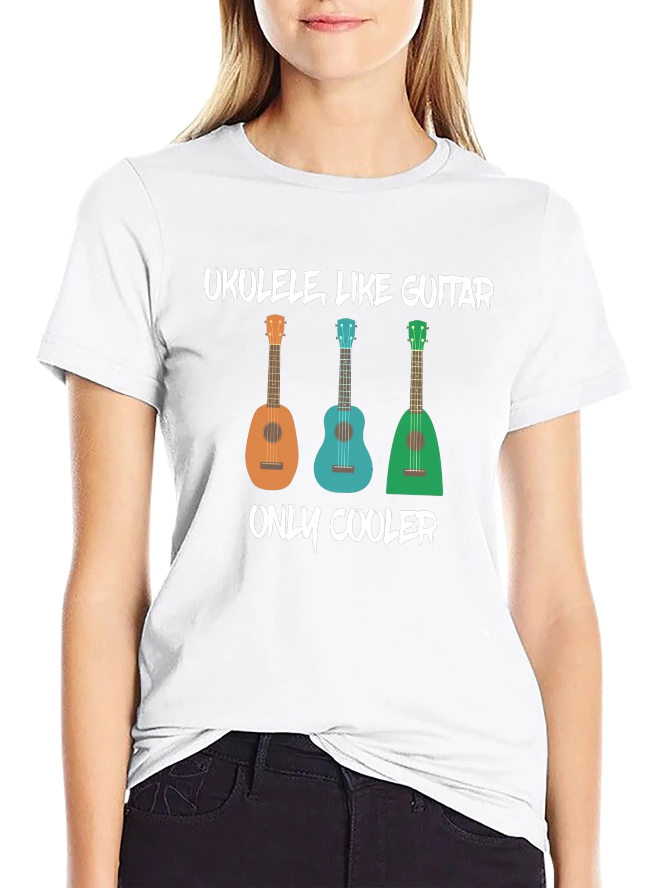 Rebbecca Ukulele Like Guitar Mens Black Graphic T-Shirt