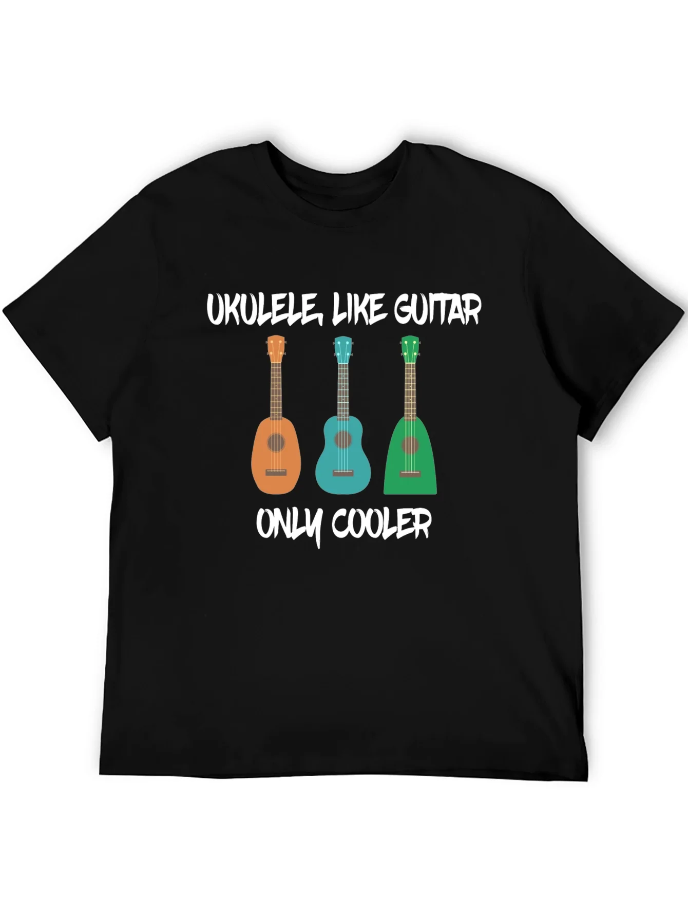 Rebbecca Ukulele Like Guitar Mens Black Graphic T-Shirt