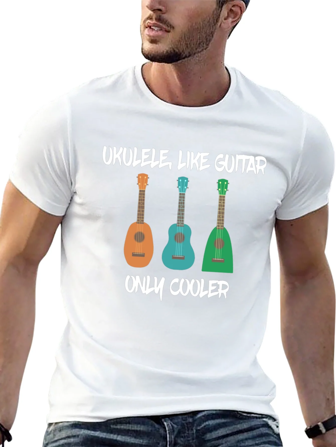 Rebbecca Ukulele Like Guitar Mens Black Graphic T-Shirt