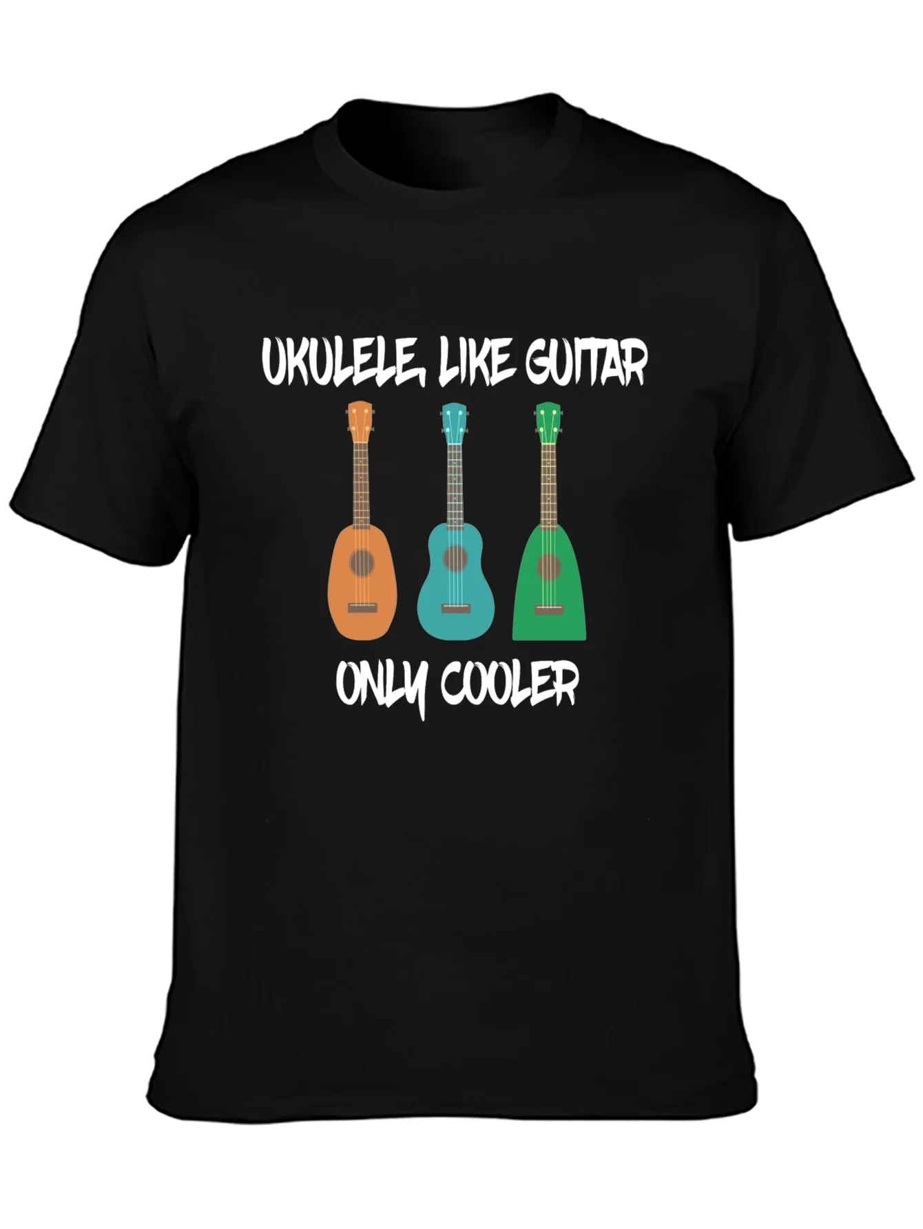 Rebbecca Ukulele Like Guitar Mens Black Graphic T-Shirt