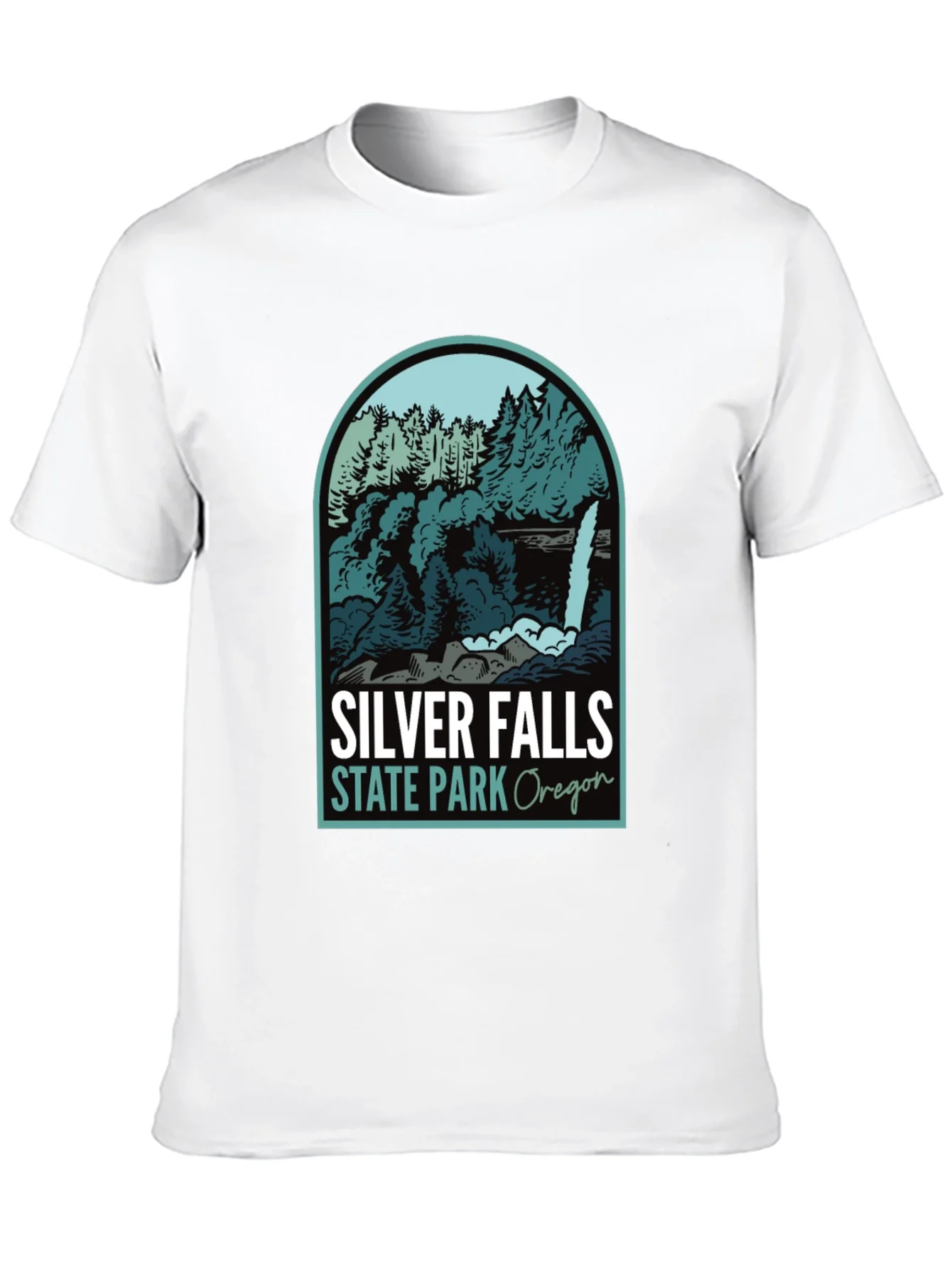 Camiseta Negra Silver Falls State Park Oregon