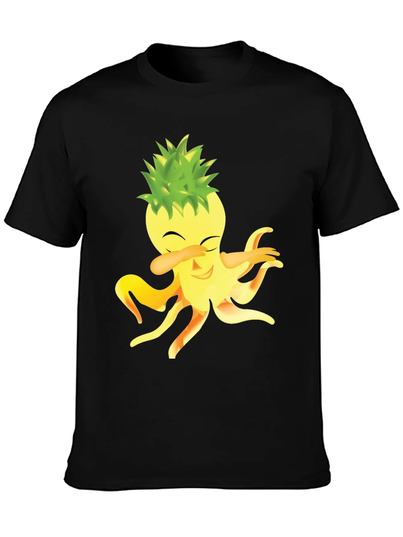 Camiseta Negra con Dise?o Divertido de Pi?a Octopus Dabbing