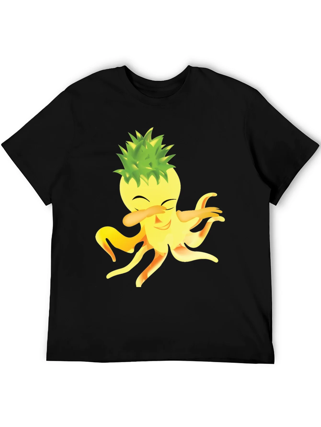 Camiseta Negra con Dise?o Divertido de Pi?a Octopus Dabbing