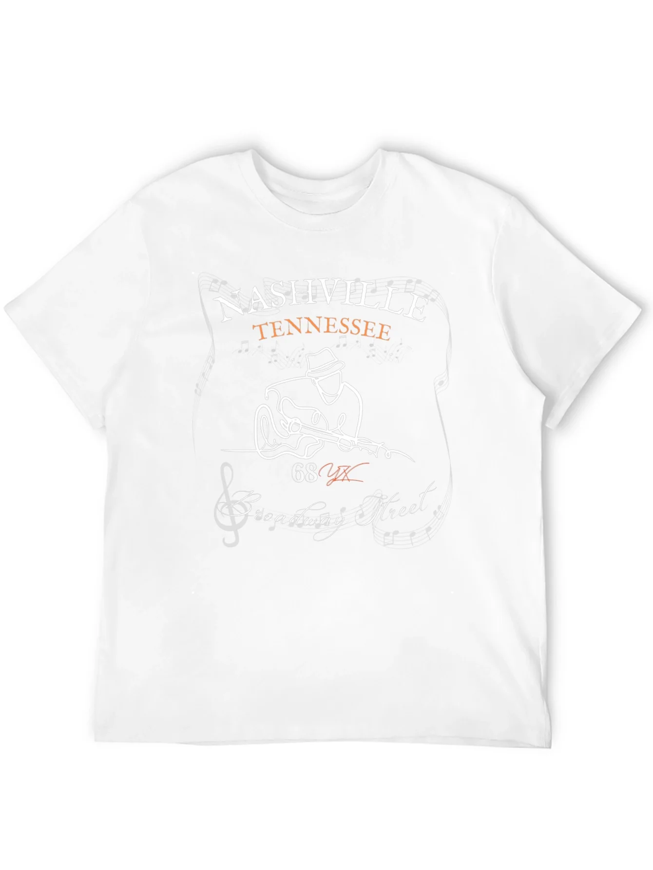 Camiseta Negra Nashville Tennessee Guitarrista