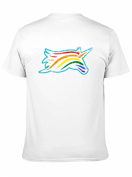Camiseta Negra Unicornio Arco¨ªris Estilo Vintage