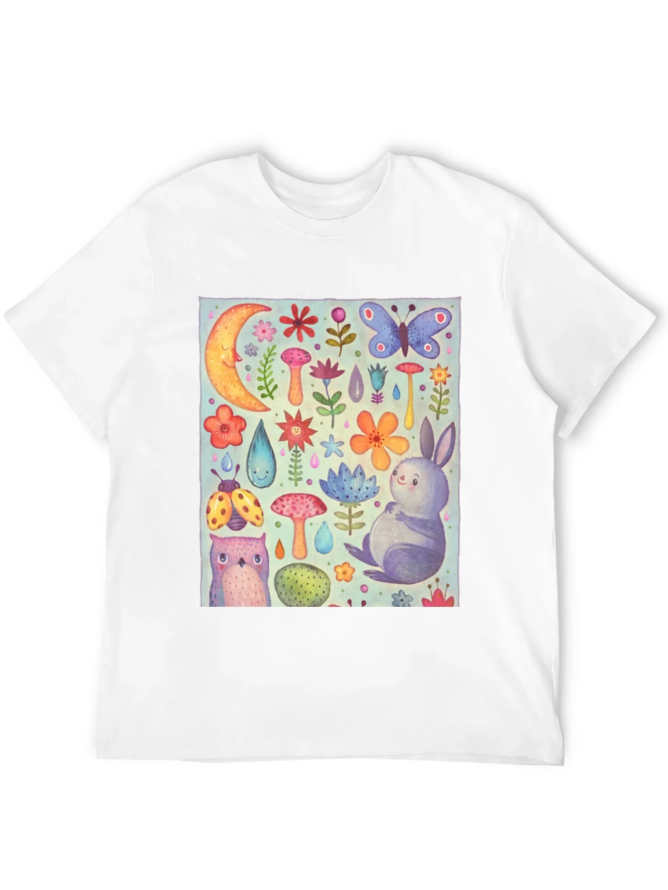 Camiseta Negra con Dise?o Bosque M¨¢gico