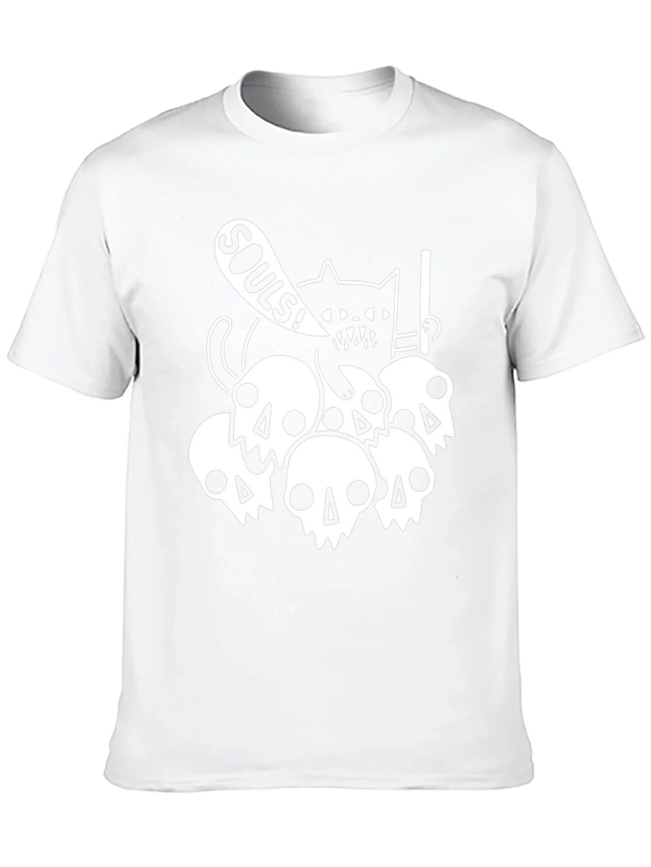 Camiseta Negra Calaveras y Gato Souls!