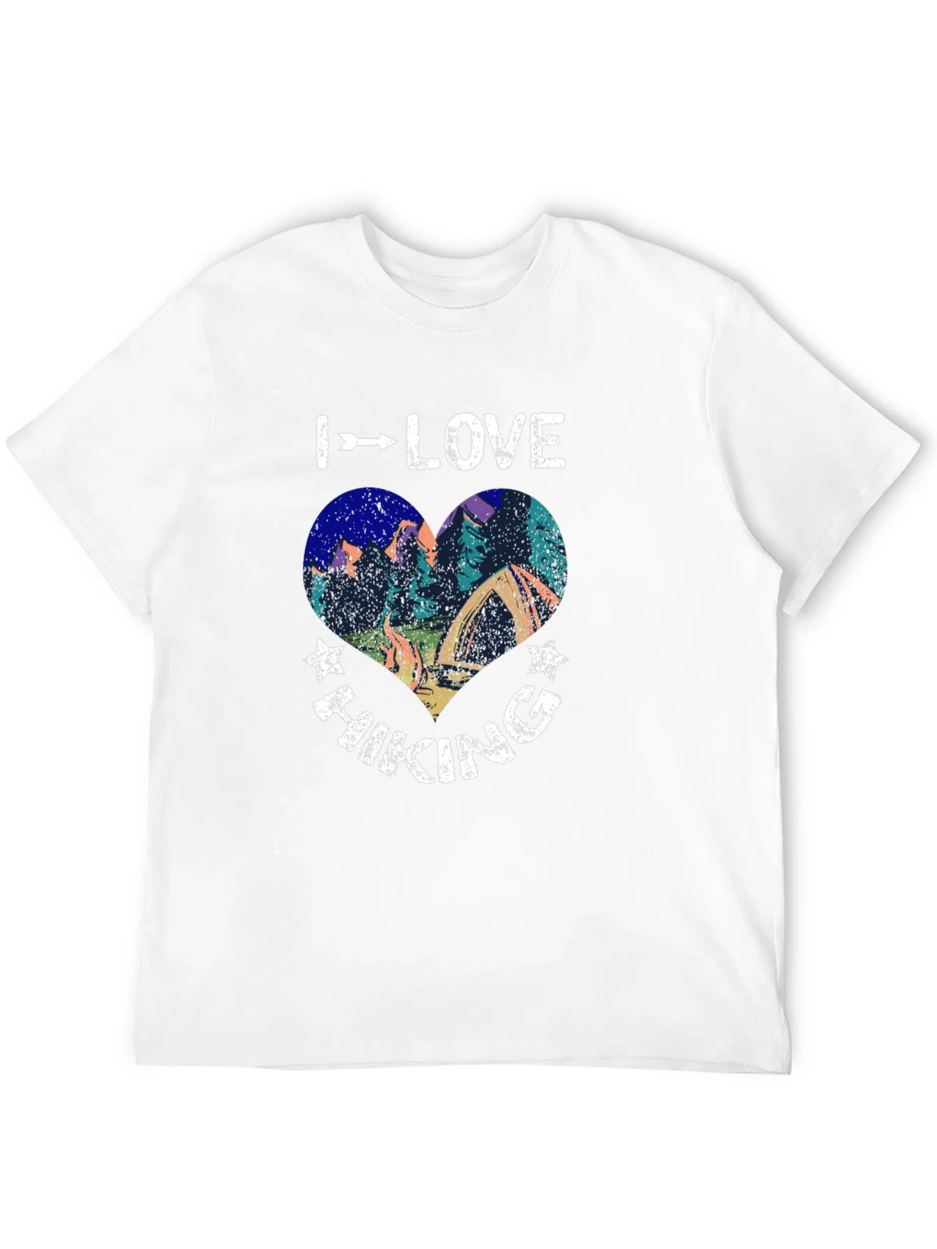 Rebbecca I Love Hiking Graphic Tee - Heart Design