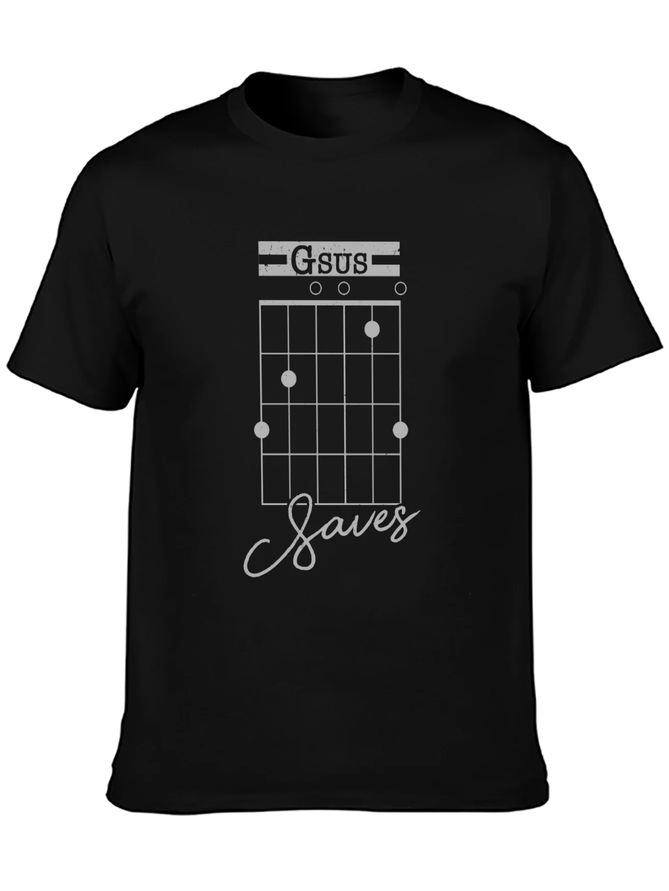 Camiseta Negra Gsus Saves M¨²sica y Humor