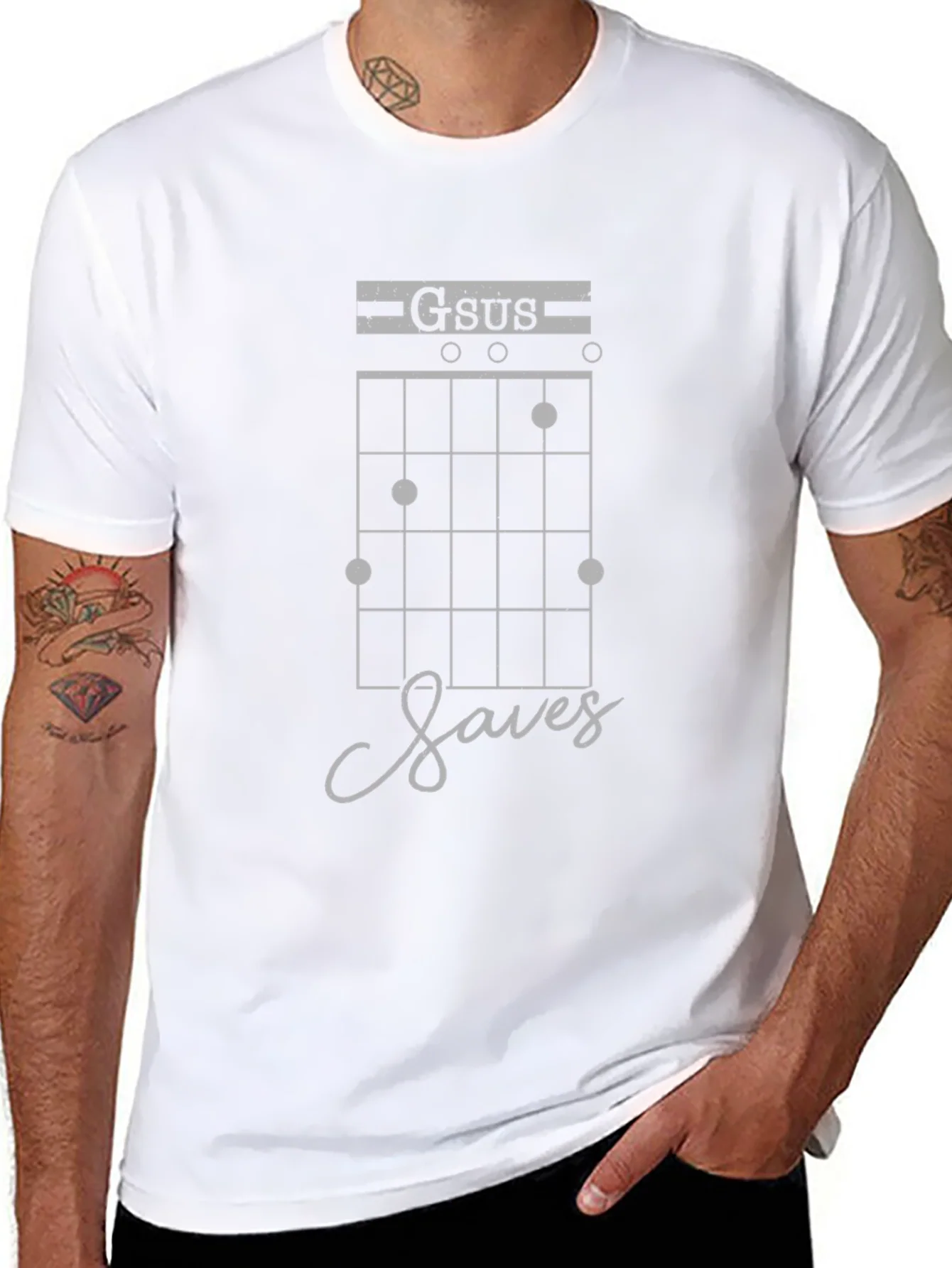 Camiseta Negra Gsus Saves M¨²sica y Humor