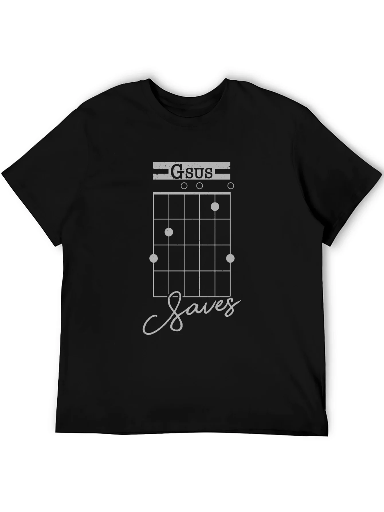 Camiseta Negra Gsus Saves M¨²sica y Humor