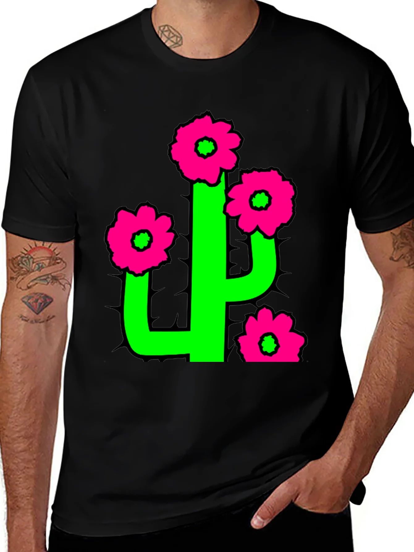 Camiseta Cactus Florido - Estilo Divertido