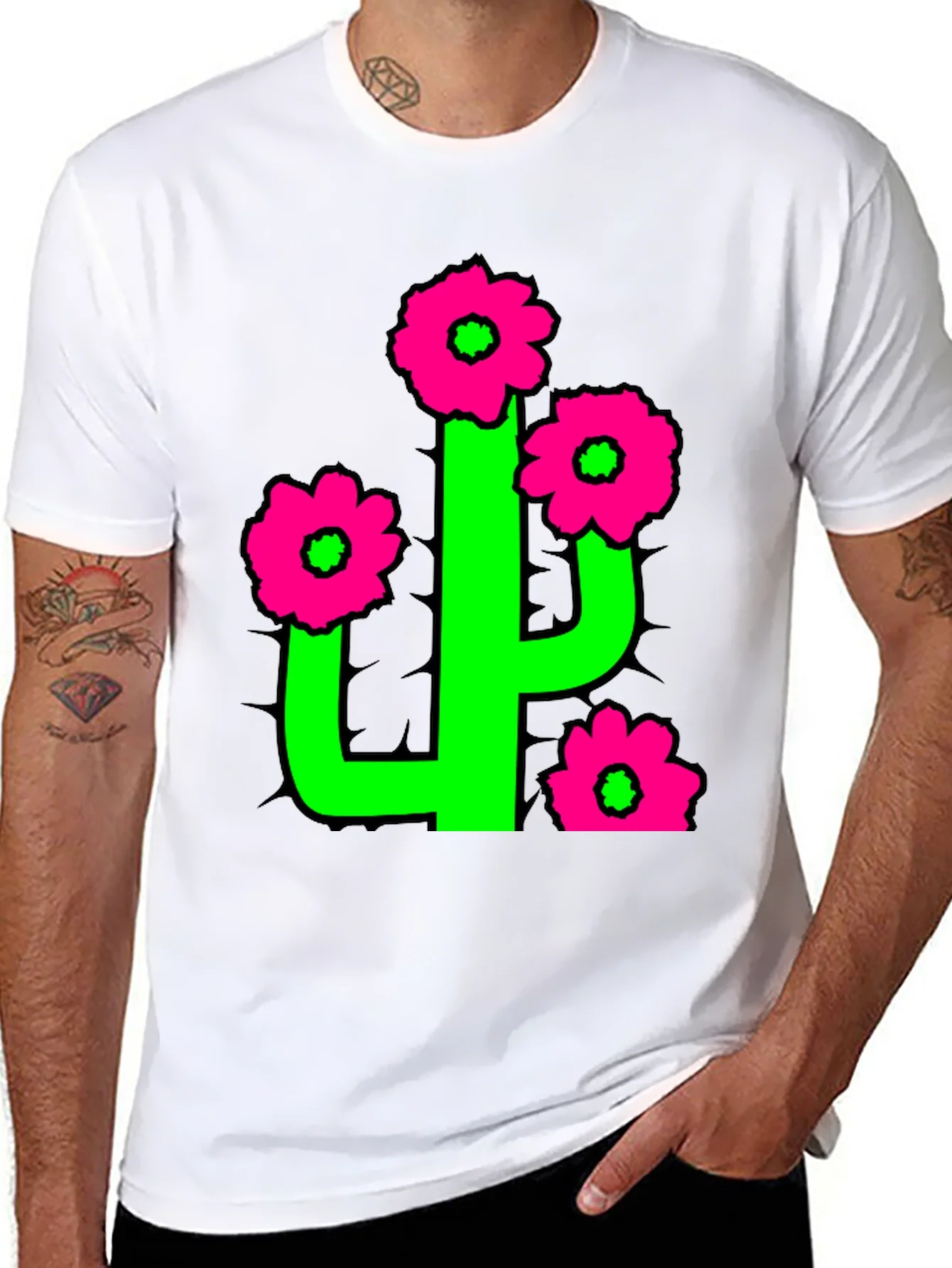 Camiseta Cactus Florido - Estilo Divertido