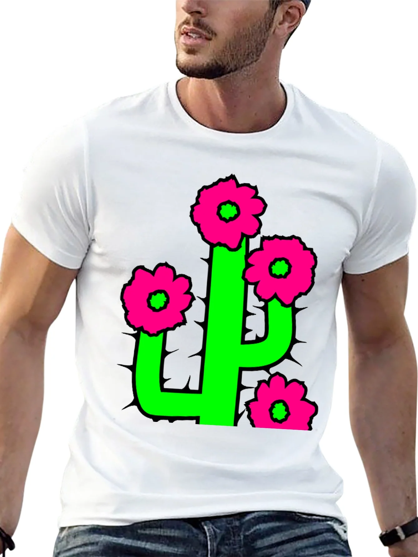 Camiseta Cactus Florido - Estilo Divertido