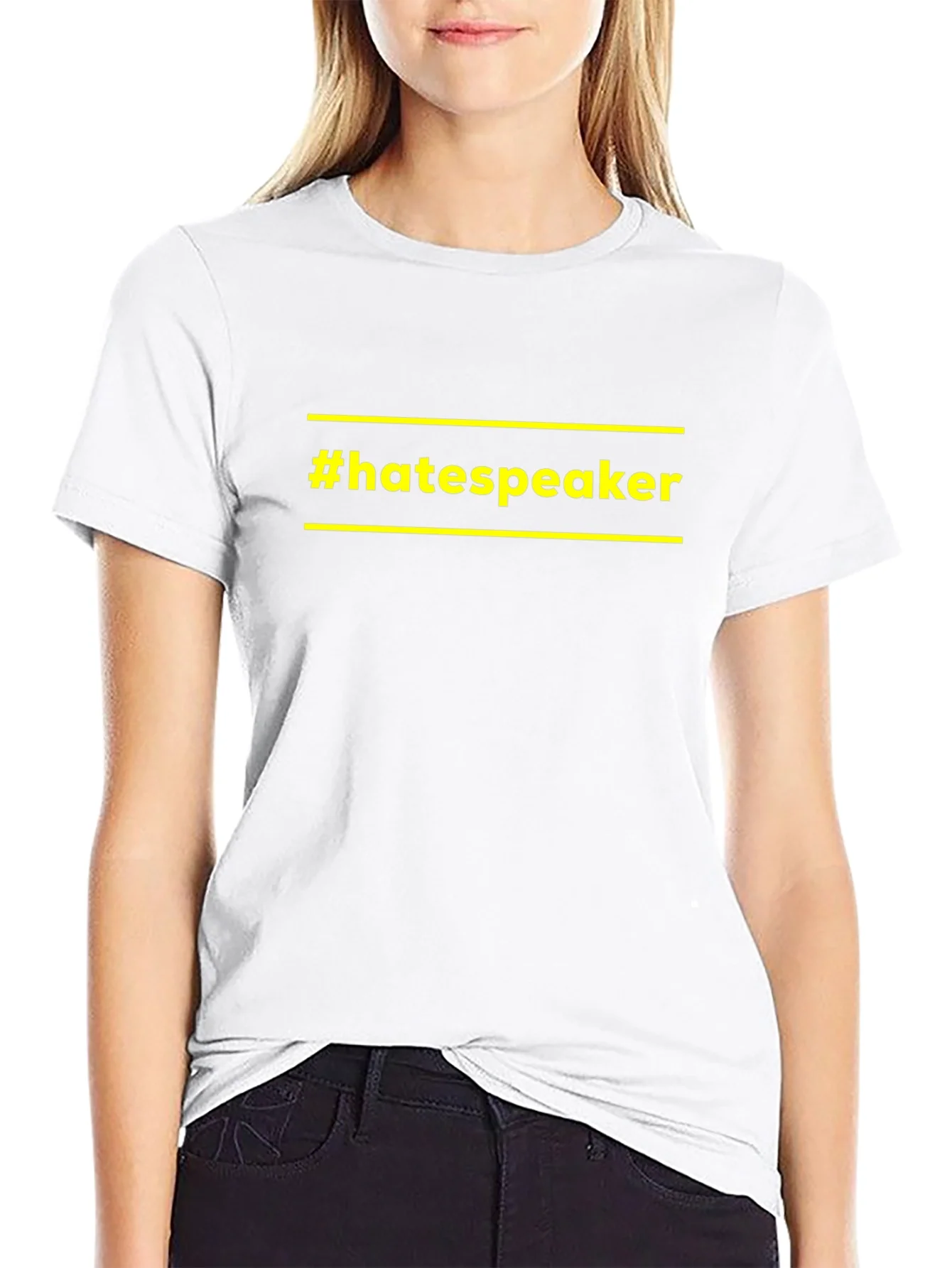 Camiseta Negra #hatespeaker con Dise?o ¨²nico