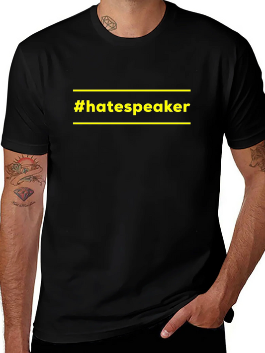 Camiseta Negra #hatespeaker con Dise?o ¨²nico