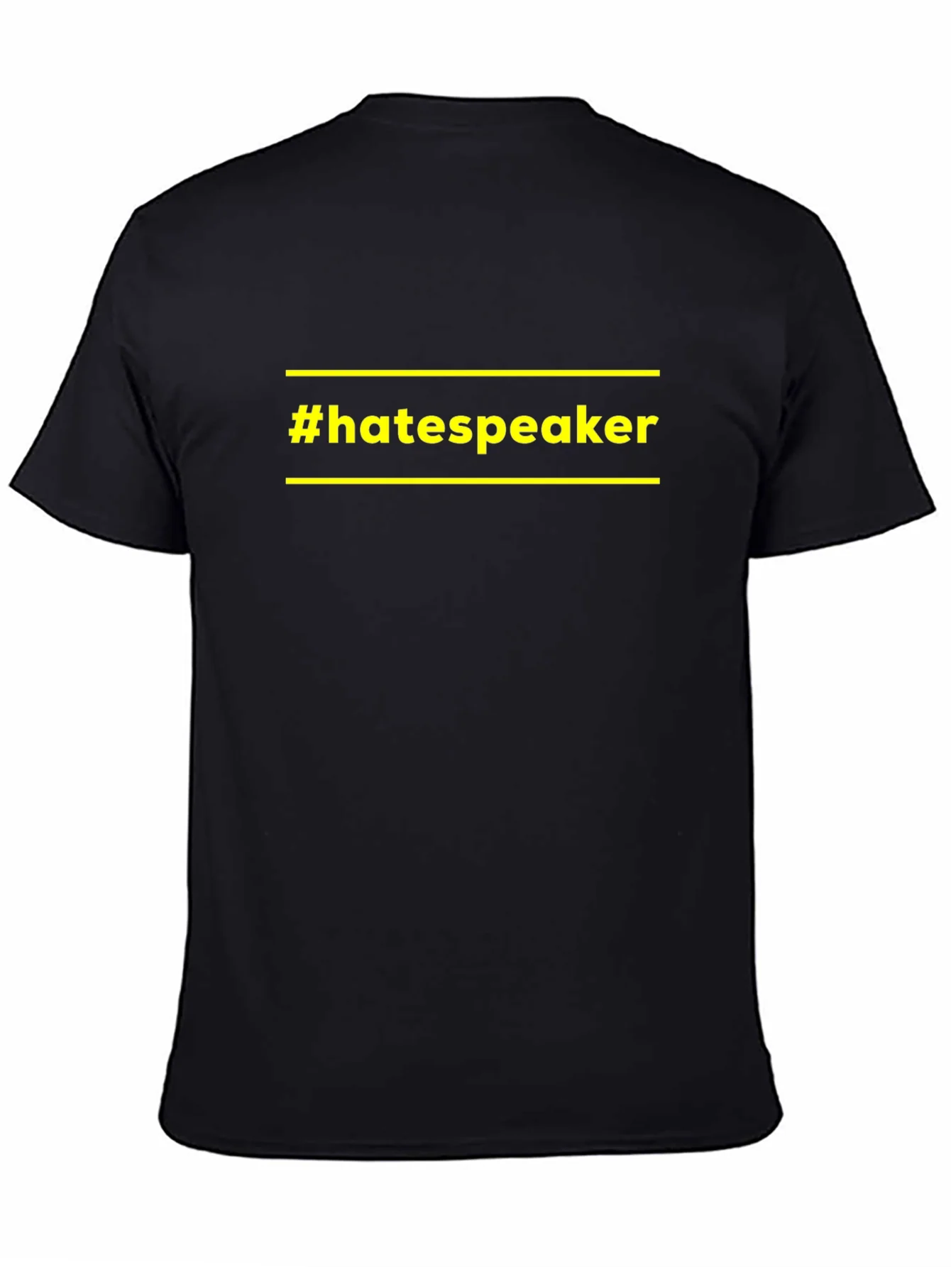 Camiseta Negra #hatespeaker con Dise?o ¨²nico