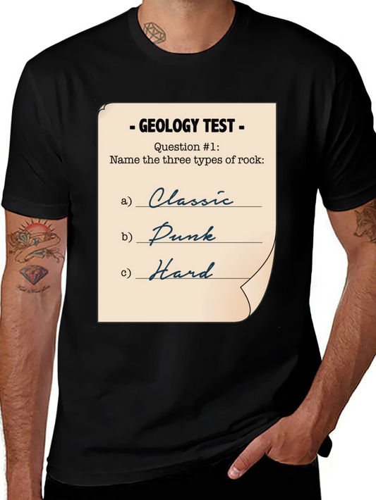 Camiseta Humor¨ªstica de Geolog¨ªa: Tipos de Rock Musicales