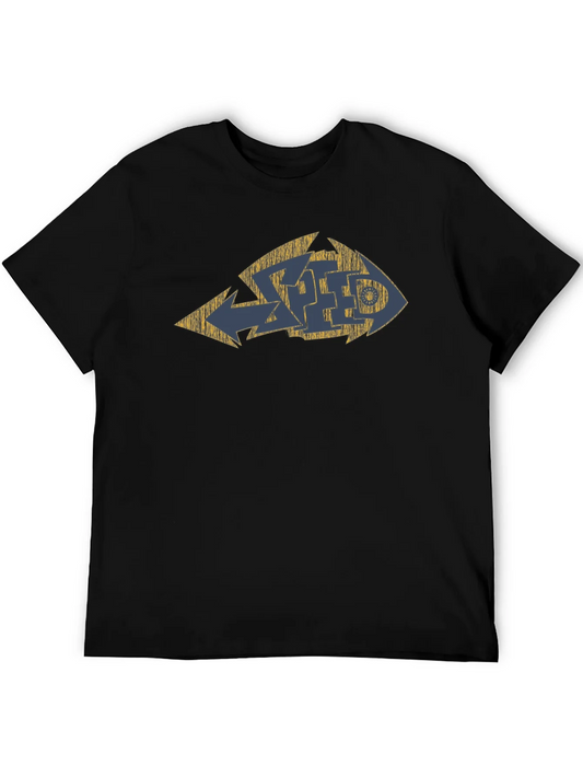 Rebbecca Distressed Graffiti Style Graphic Tee - Black Cotton Blend