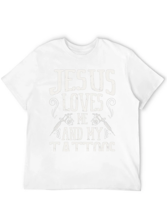 Rebbecca Jesus Loves Me and My Tattoos Graphic T-Shirt