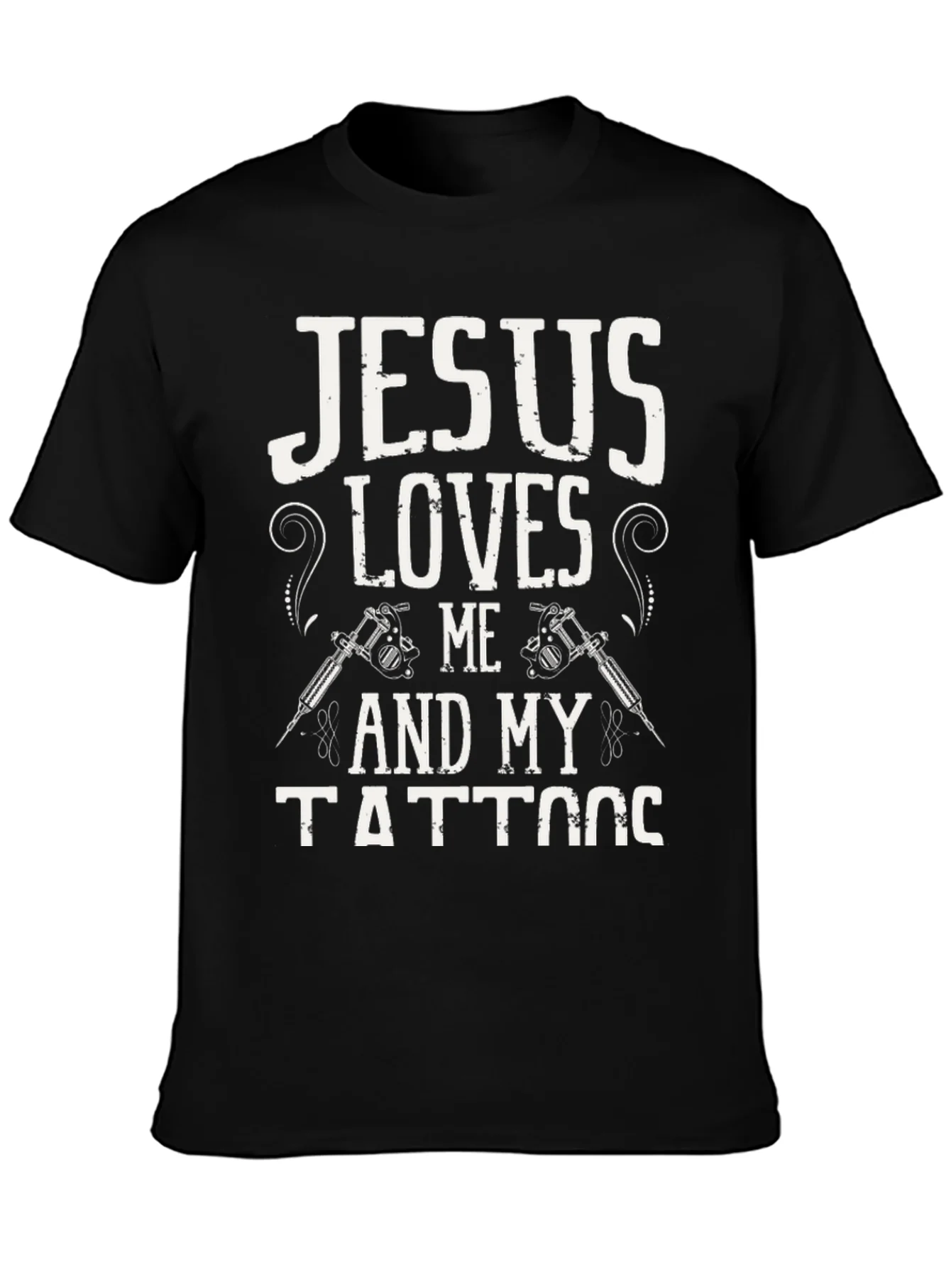Rebbecca Jesus Loves Me and My Tattoos Graphic T-Shirt