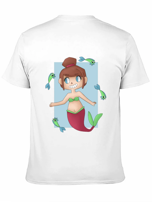 Camiseta Negra con Dise?o de Sirena Animada