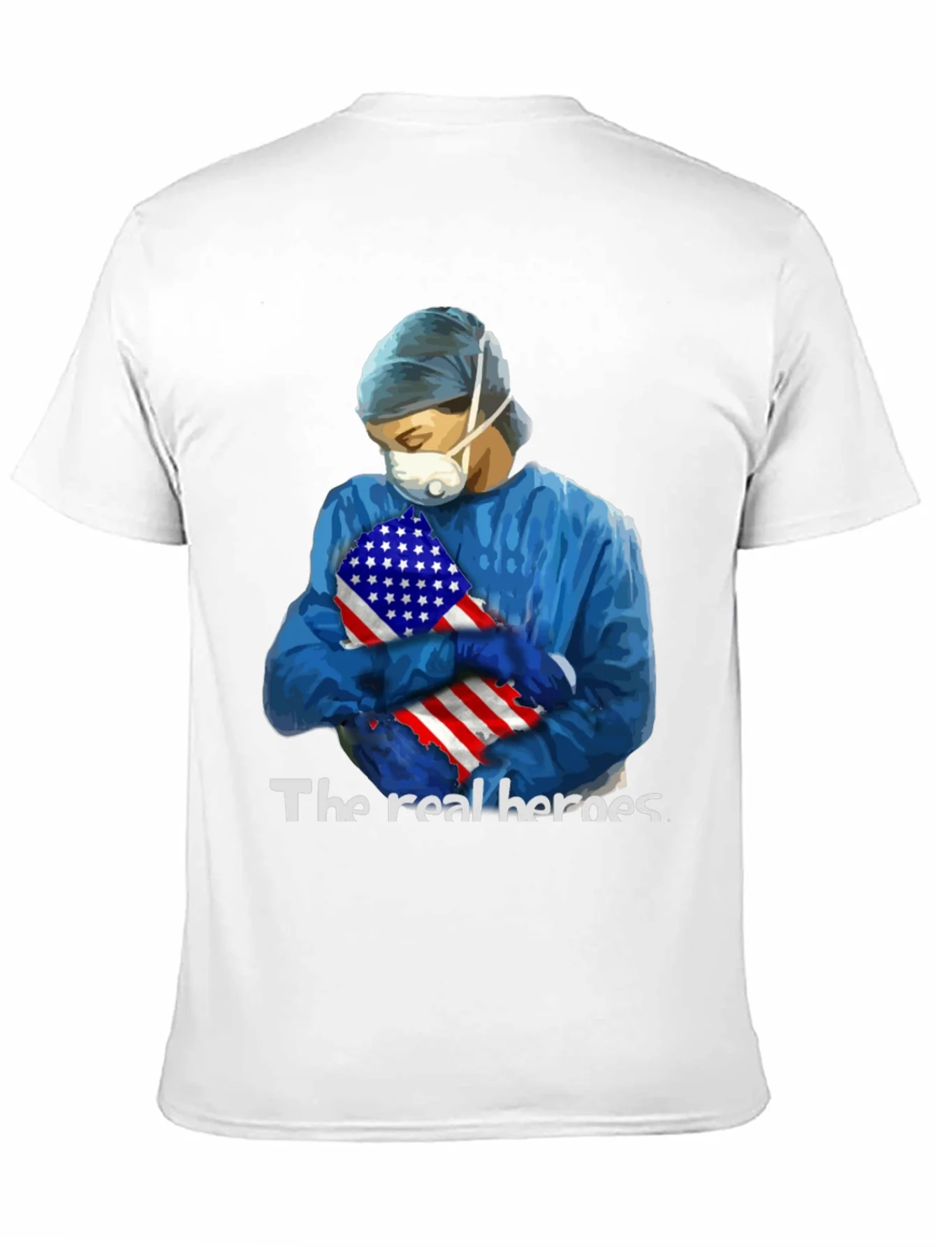 Camiseta H¨¦roes de la Salud con Bandera USA