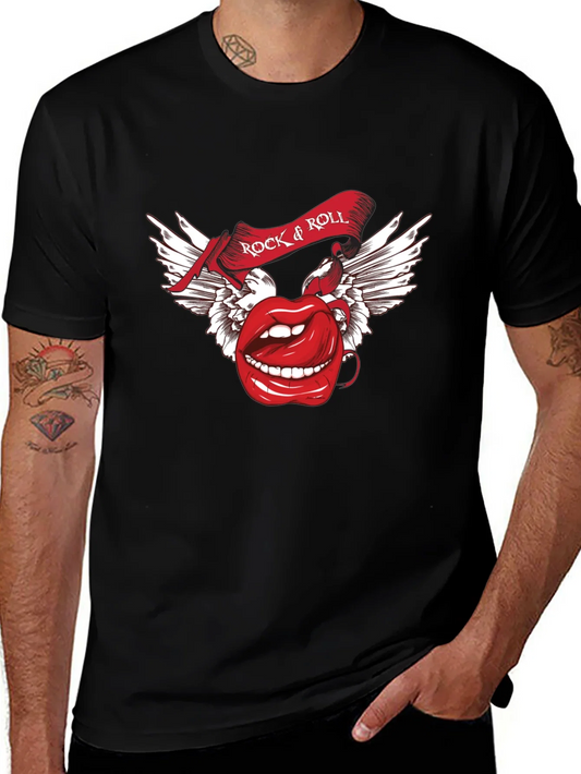 Rebbecca Rock & Roll Graphic T-Shirt - Black Crew Neck Tee