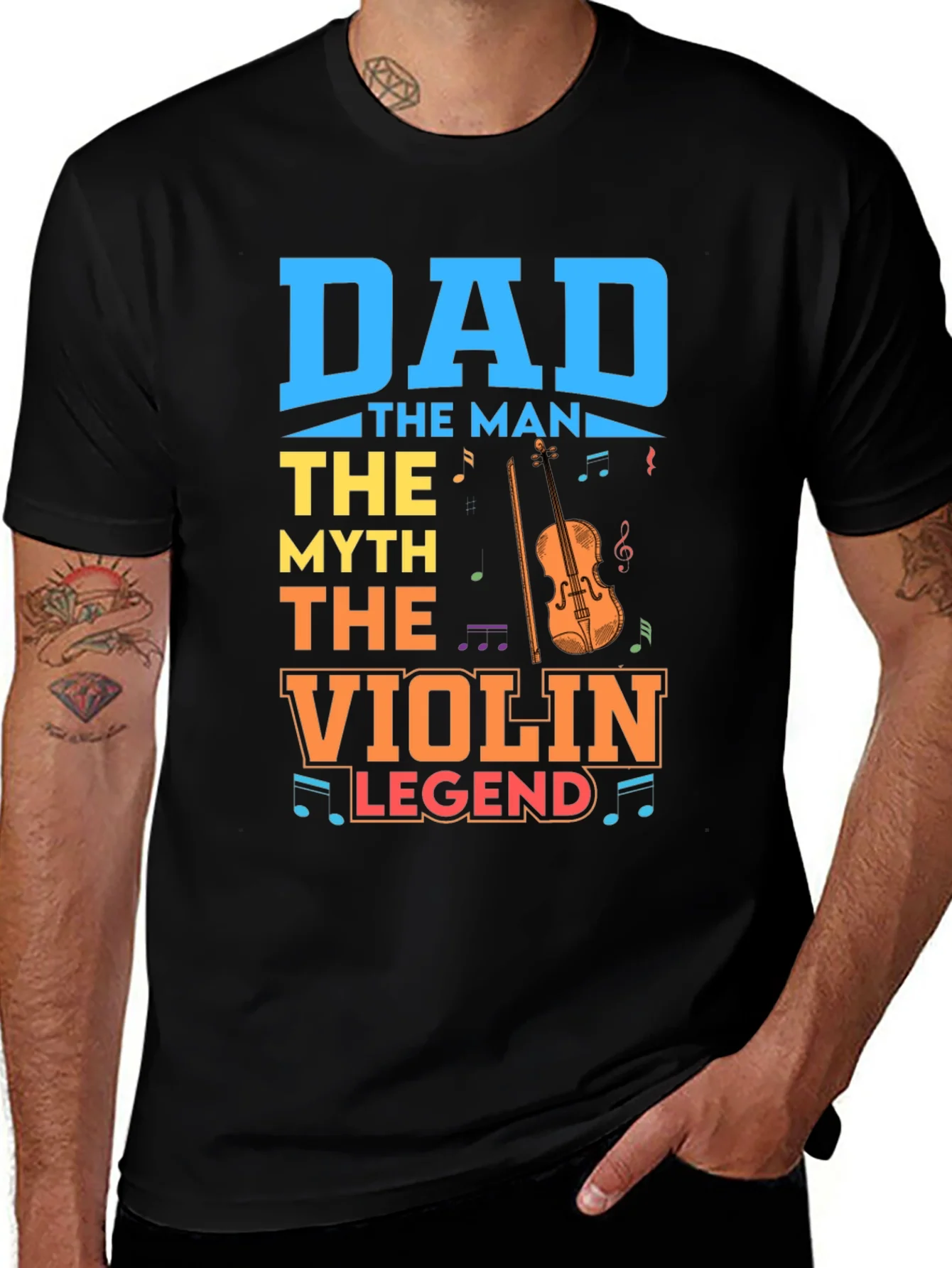 Camiseta Negra Dad Violin Legend