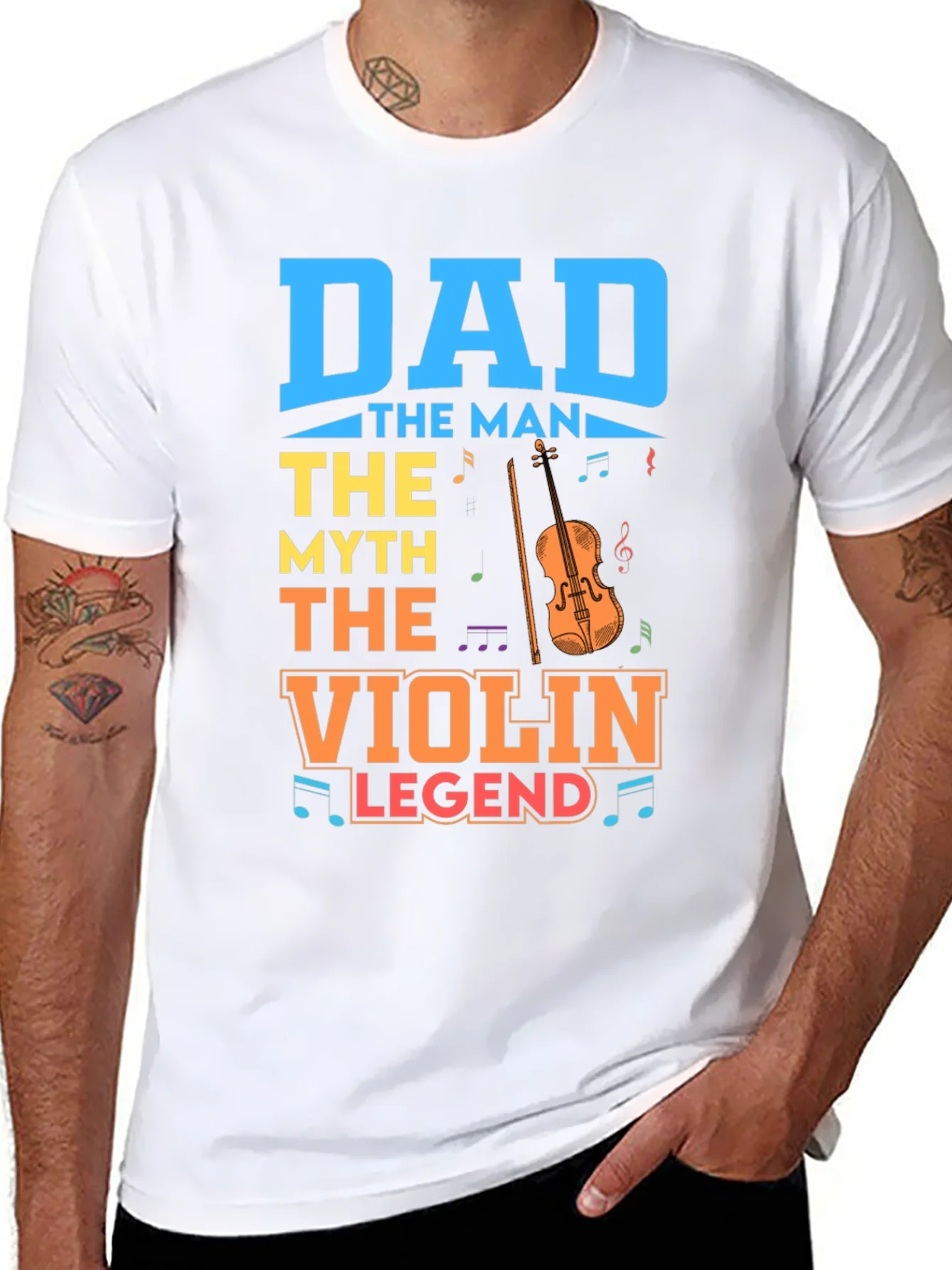 Camiseta Negra Dad Violin Legend
