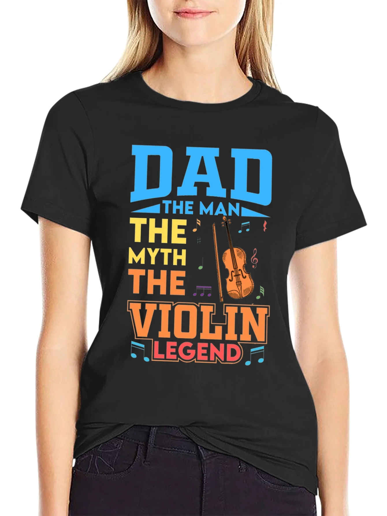 Camiseta Negra Dad Violin Legend