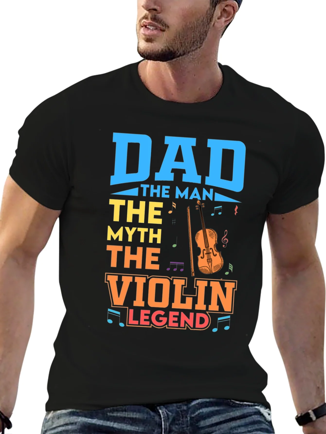 Camiseta Negra Dad Violin Legend