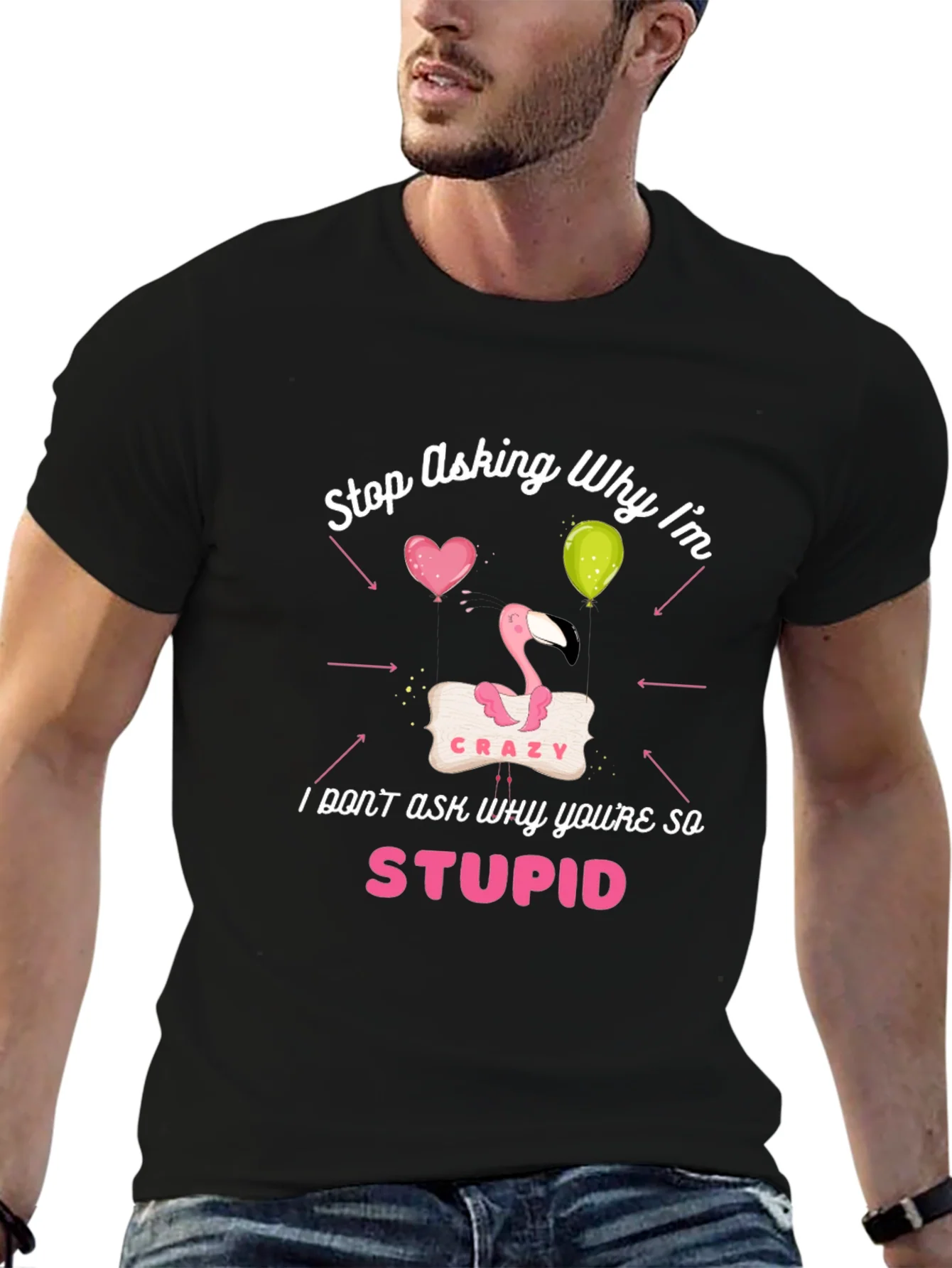 Camiseta Negra Estampada - ?Por Qu¨¦ Tan Loco?