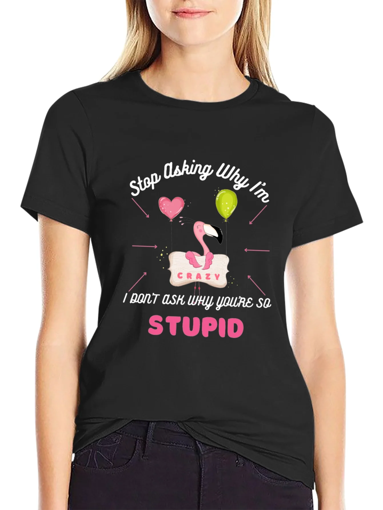 Camiseta Negra Estampada - ?Por Qu¨¦ Tan Loco?