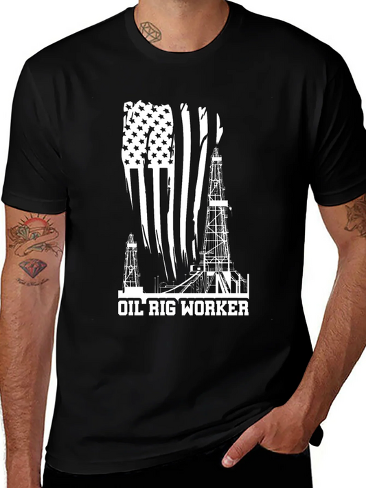 Rebbecca Oil Rig Worker American Flag T-Shirt