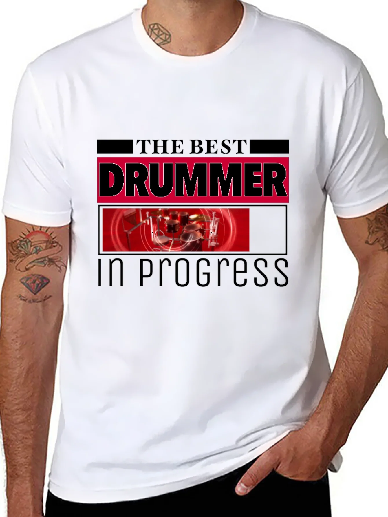 Rebbecca The Best Drummer In Progress Black T-Shirt