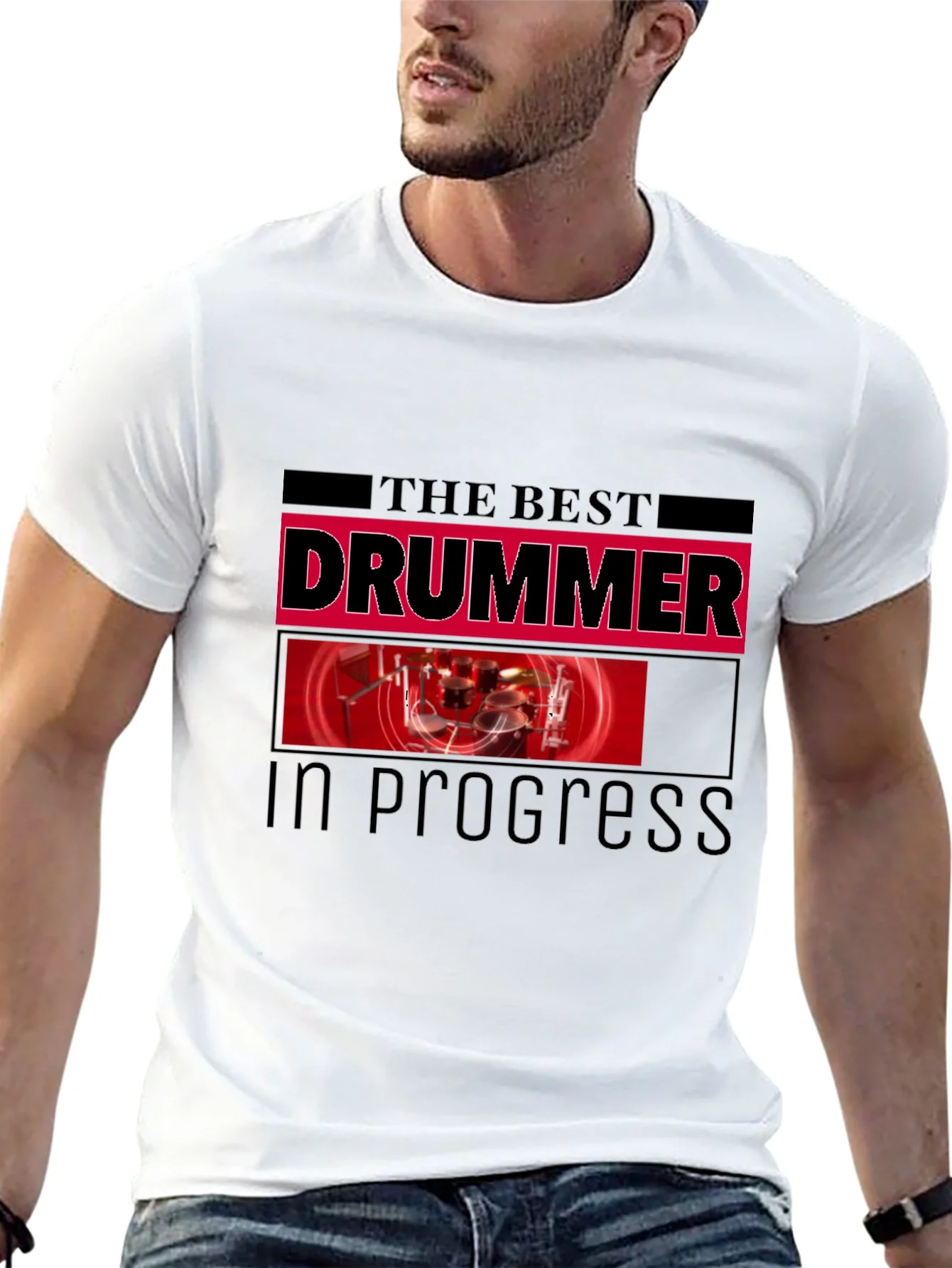 Rebbecca The Best Drummer In Progress Black T-Shirt