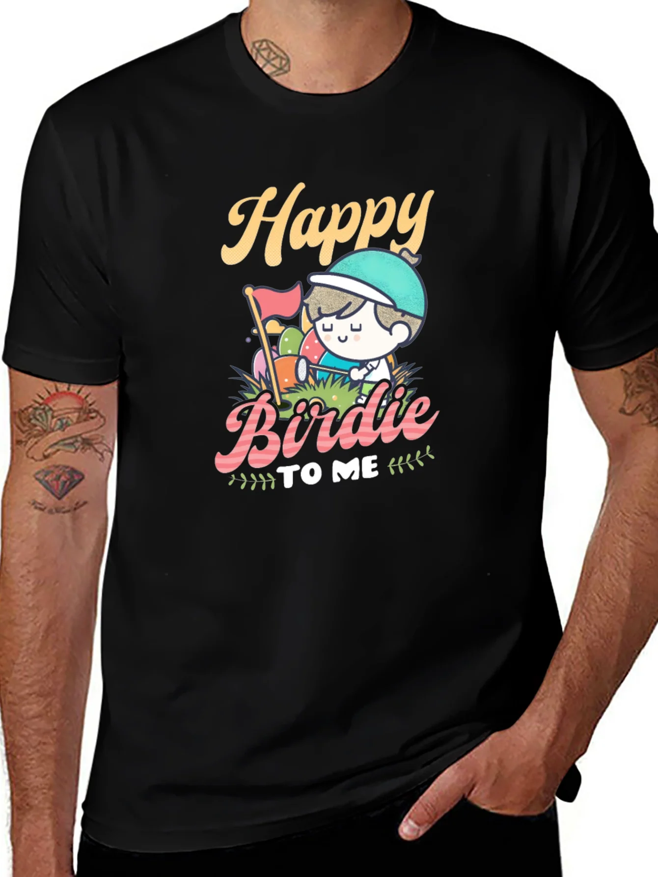 Camiseta Negra Happy Birdie