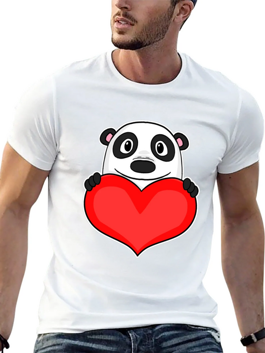 Rebbecca Cute Panda Heart Graphic T-Shirt - Love Bear Tee