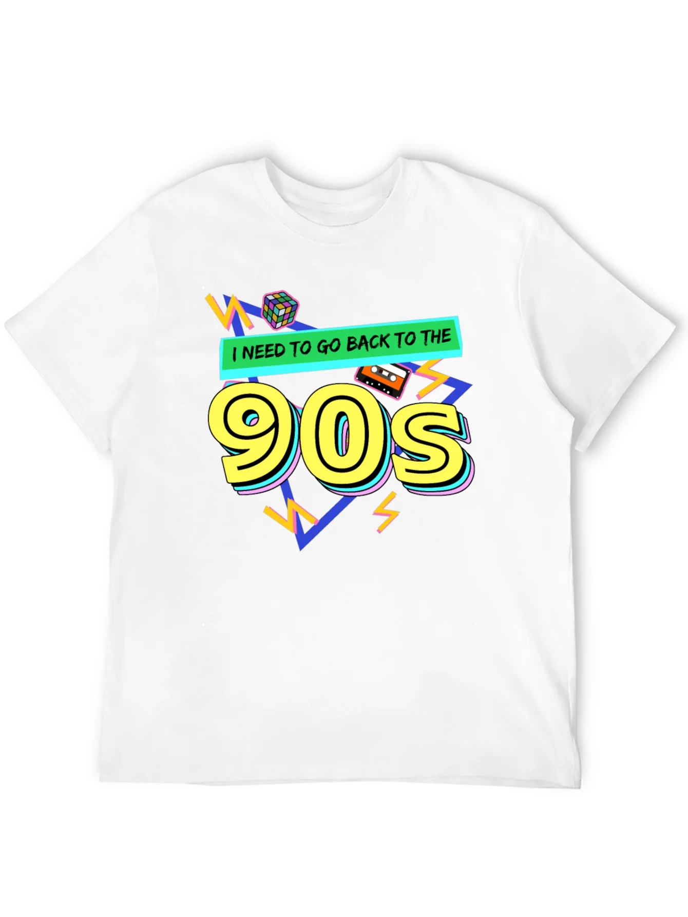 Camiseta Negra con Dise?o Retro de los 90