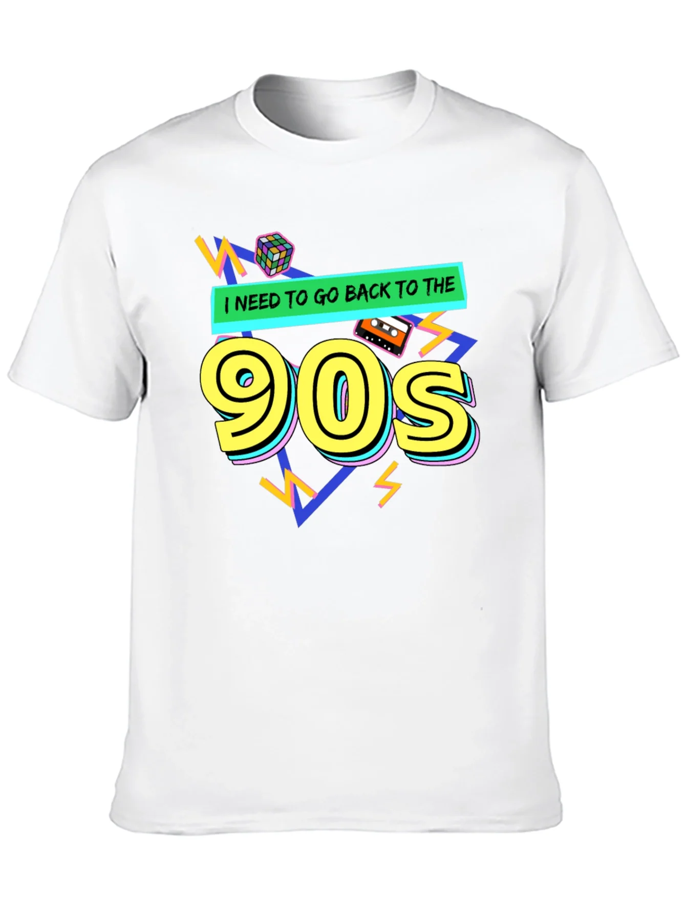 Camiseta Negra con Dise?o Retro de los 90