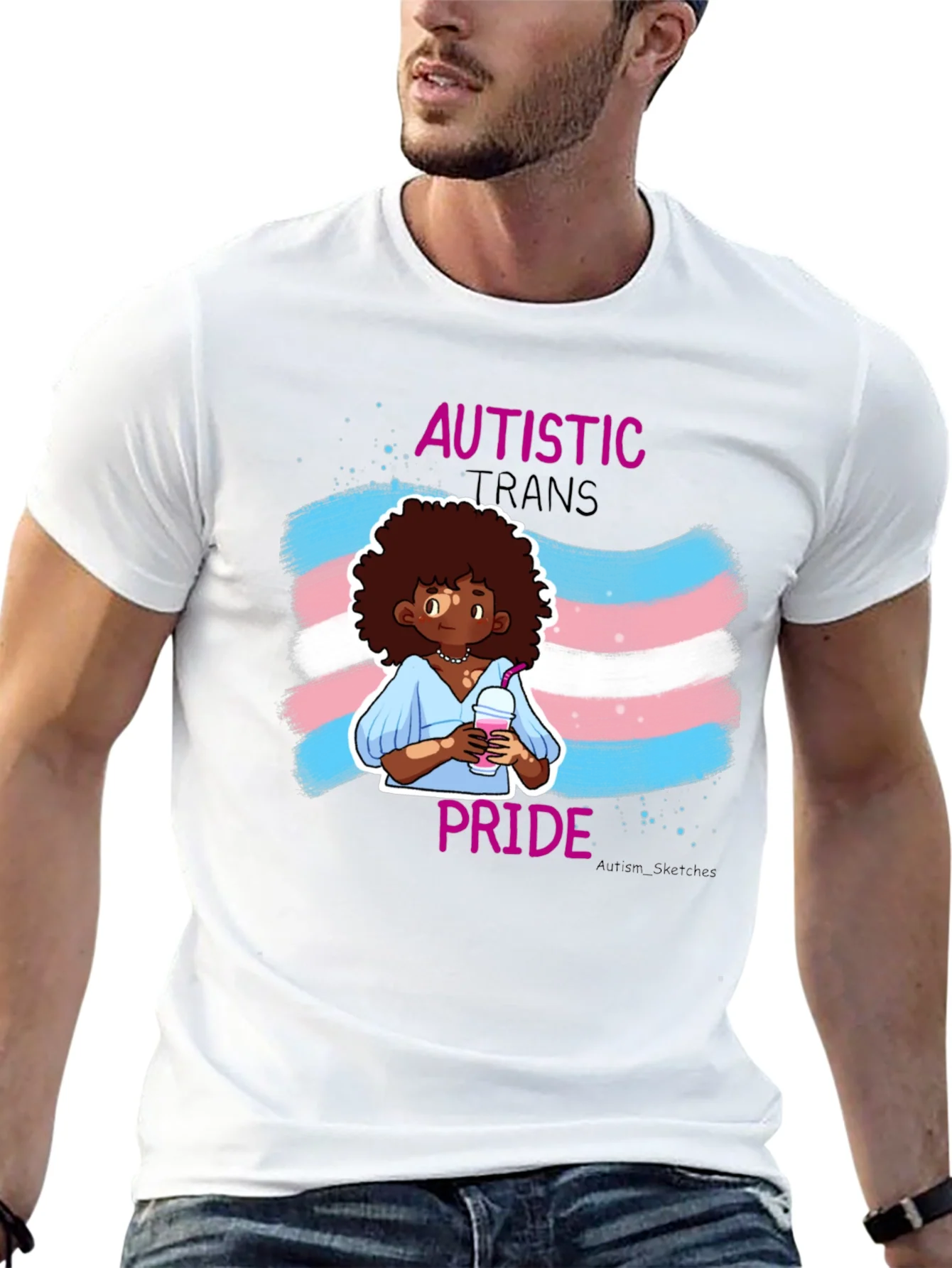 Rebbecca Autistic Trans Pride T-Shirt
