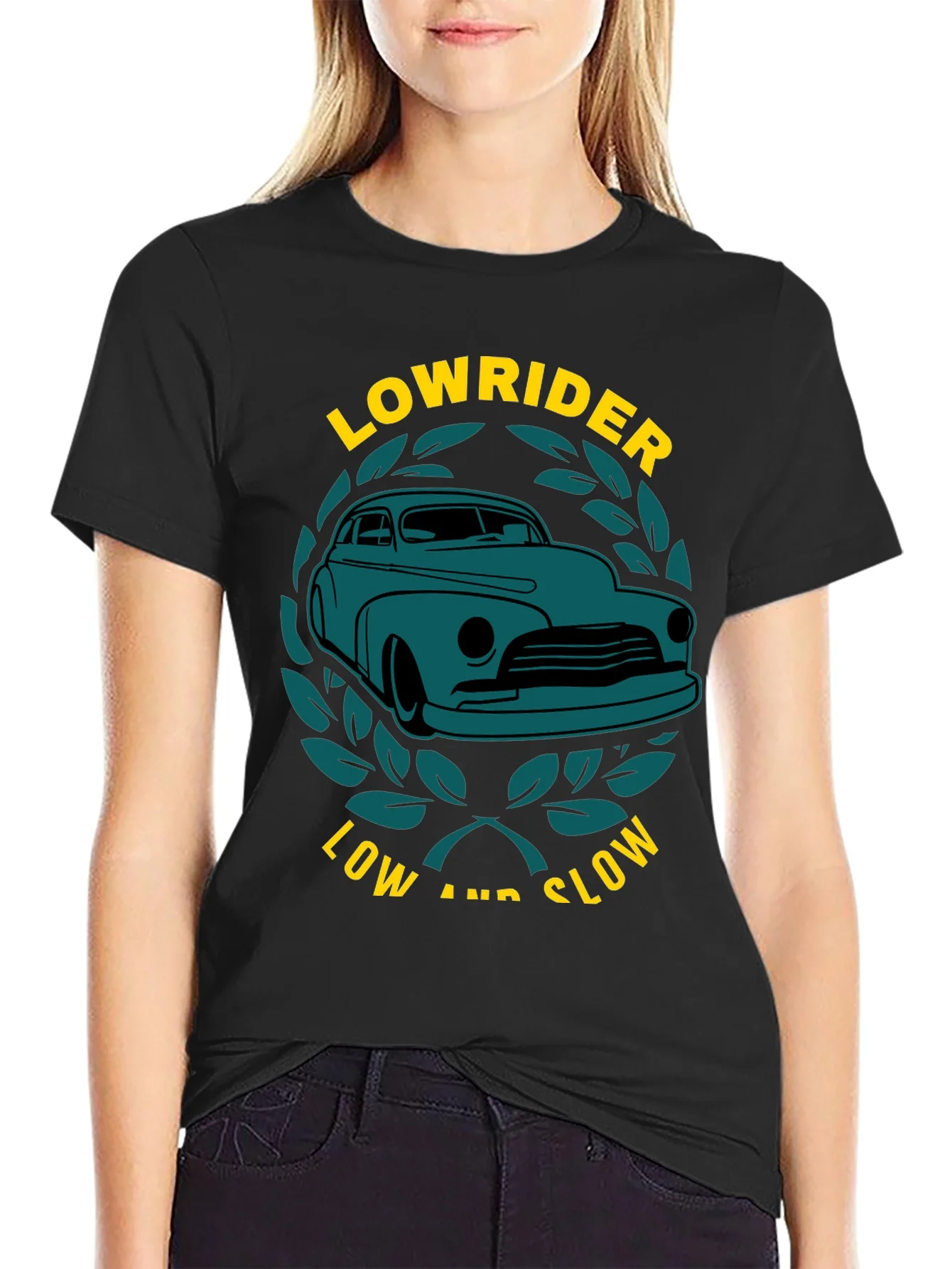 Rebbecca Lowrider Car Graphic T-Shirt Classic Car Tee